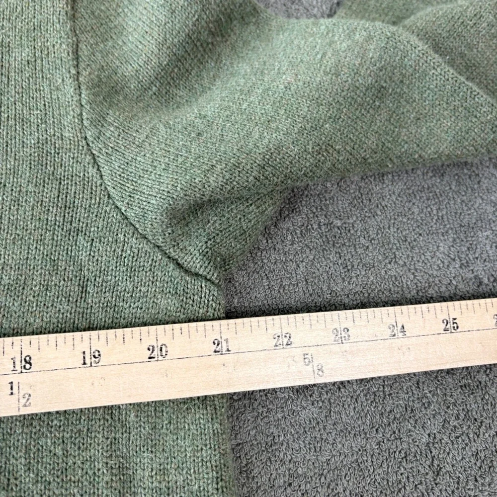 Polo Ralph Lauren Sweater Men Medium Green Button Mock Neck Cotton Knit Pullover